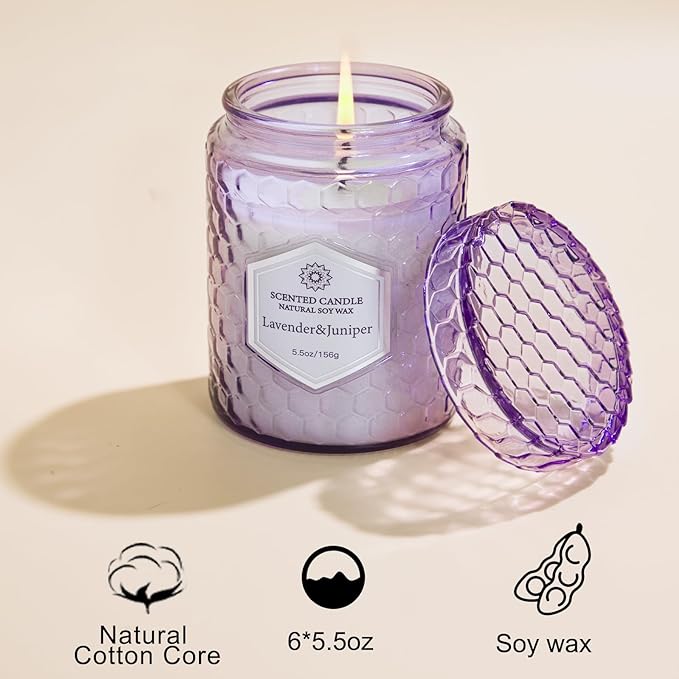 Candles for Home Scented, 6 Pack Aromatherapy Candles Gifts Sets for Women Birthday,33 oz Soy Wax 240 Hour Long Lasting Jar Candles - Bloomnest