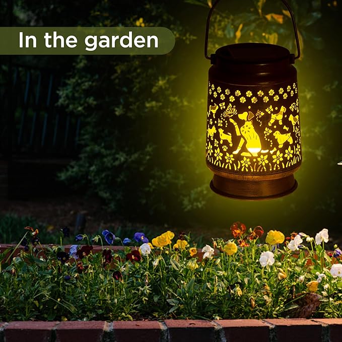 Solar Dog Lantern Gifts, Solar Hanging Lanterns Waterproof, Dog Lover Gifts for Christmas,Mother Day,hanksgiving Day - Bloomnest