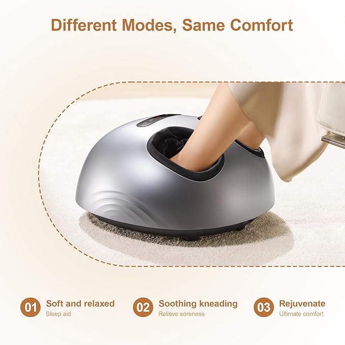 Foot Massager Machine with Heat, Double Shear Massage Core, Shiatsu Feet Massager with Airbag Full Wrapped, Plantar Fasciitis Massage, Automatic Foot Kneading Points, Gifts for Family and Friends - Bloomnest