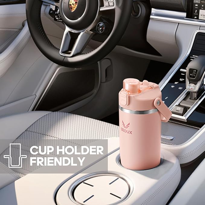 32 oz Stainless Steel Tumbler with Handle and Straw, Vacuum Insulated Water Bottle with 2-in-1 Lid (Chug/Straw) and Silicone Boot，Keeps Drinks Hot and Cold - Bloomnest