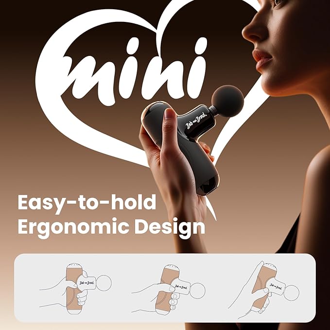 BOB and Brad Q2 Pro Mini Massage Gun with Heat and Cold Head,Pocket-Sized Deep Tissue Massager Gun,Portable Percussion Muscle Massager Gun, Ultra Small&Quiet Muscle Massage Gun, Gift for Women Men - Bloomnest