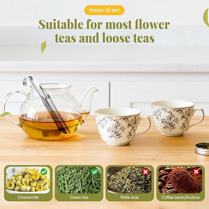 2 Pcs Tea Infuser, Tea Diffusers for Loose Tea with Teaspoon Tea-tweezers Steel Wire Cloth, for All Kinds of Tea - Bloomnest