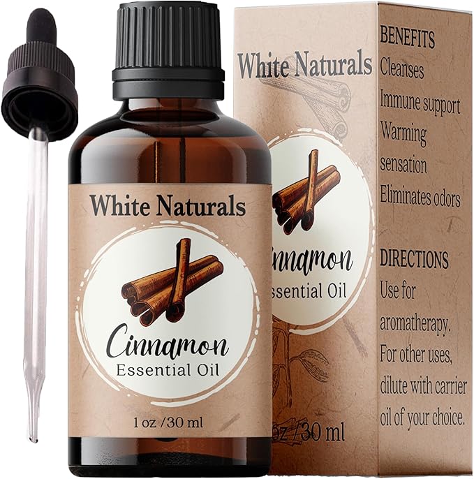 Cinnamon Essential Oil, 100% Pure Natural Organic Aromatherapy Oil for Diffuser/Humidifier, Steam Distilled, Therapeutic Grade, Perfect for Relaxation, Hair & Skin Care, DIY Soap & Candle Making - Bloomnest