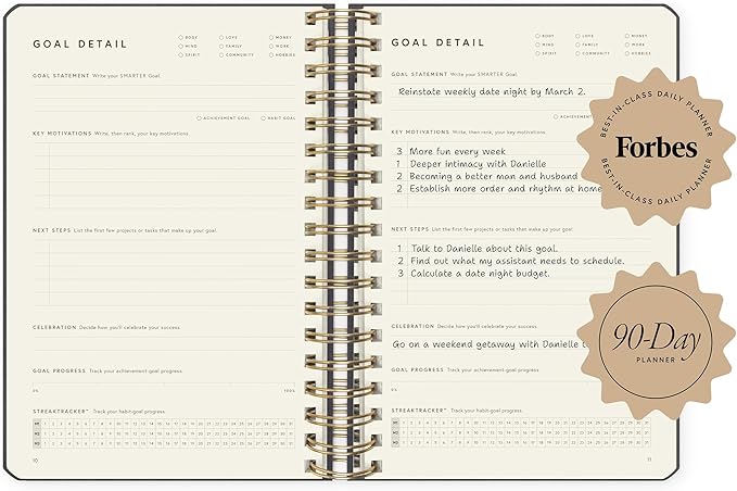 Full Focus Leather Coil Planner by Michael Hyatt - The #1 Daily Planner to Set Annual Goals, Increase Focus, Eliminate Overwhelm, and Achieve Your Biggest Goals - Hardcover (Eggplant) - Bloomnest