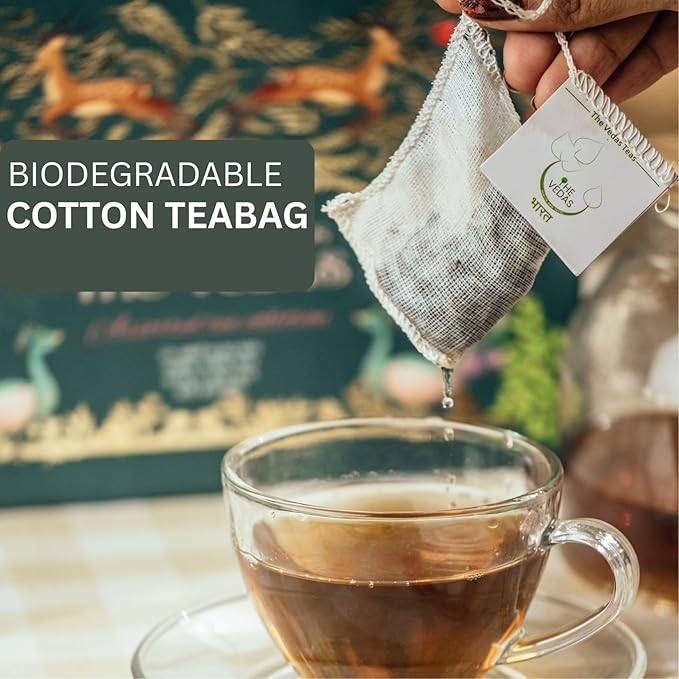 THE VEDAS Himalayan Jasmine With Korean Pear | Herbal Tea | Biodegradable Cotton Teabags | 40 Tea Bags(Pack of 2) - Bloomnest