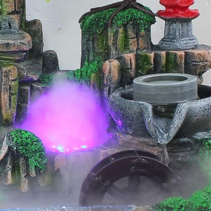 Gdrasuya10 Desktop Rockery Fountain Waterfall, Resin Desktop Fountain Waterfall with Rockery for Living Room Office Decorate - Bloomnest