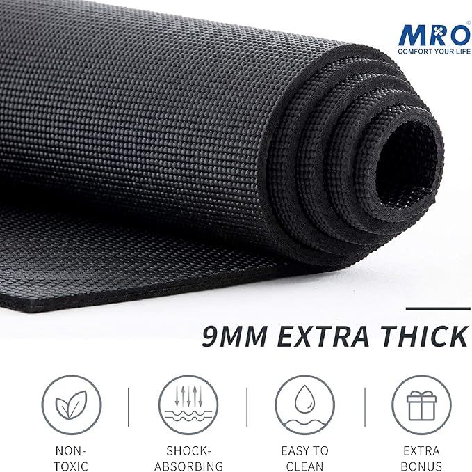 MRO Extra Large Yoga Mat, 12'x6'/9'x6'/7'x5'/6'x4' (9MM) Extra Wide and Thick Exercise Mats for Home Gym Workout, Non-Slip, Soft for Women and Men Fitness, Ideal for Barefoot Yoga, Pilates, stretching