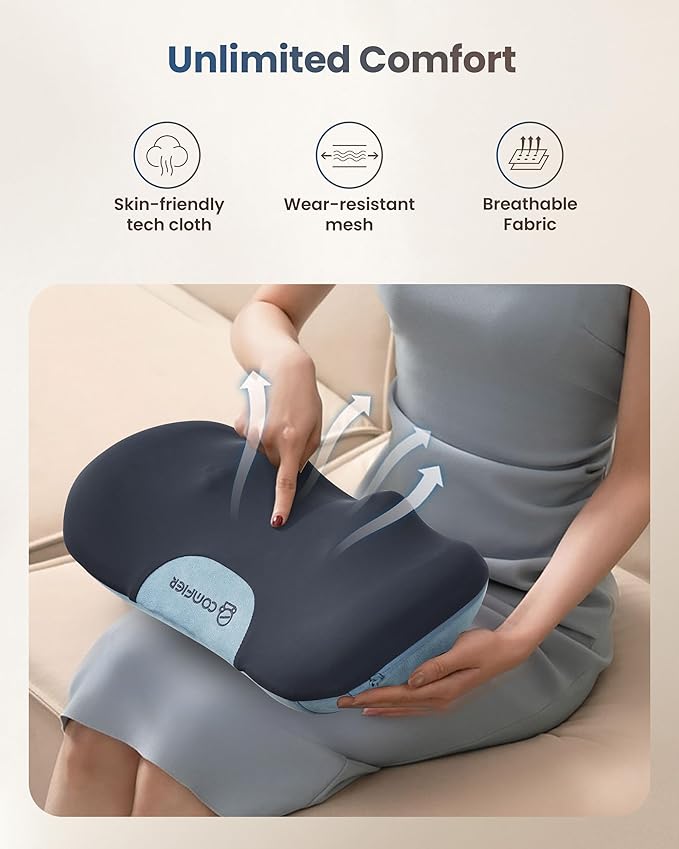 COMFIER Cordless Neck and Back Massager with Heat, Rechargable Massage Pillow for for Neck,Back & Shoulder,Deep Tissue Kneading Back Massager for Home Office,Gifts for Dad,Mom - Bloomnest
