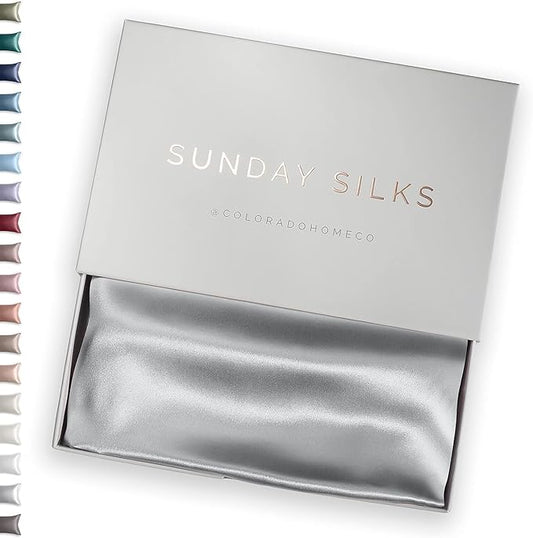 SUNDAYSILKS™ 100% Mulberry Silk Pillowcase, Silk Pillow Cases for Hair & Skin, Superior to Satin Pillowcase, with Zipper, Standard, Queen, King Sizes, Anti-Wrinkle, Cooling, Non-Slip Silk Pillowcases - Bloomnest