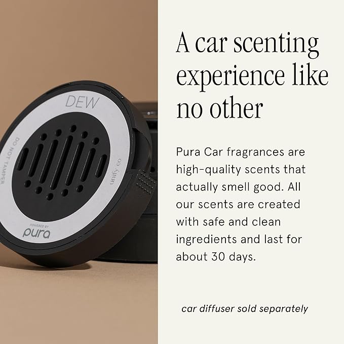 Pura & Unify Co. Car Scent Refill - Fragrance for Pura Car Diffuser - Clean & Safe Luxury Diffuser Scent - Long-Lasting Fragrance for 30 Days of Aroma - Spring & Summer Household Essential - Dew - Bloomnest
