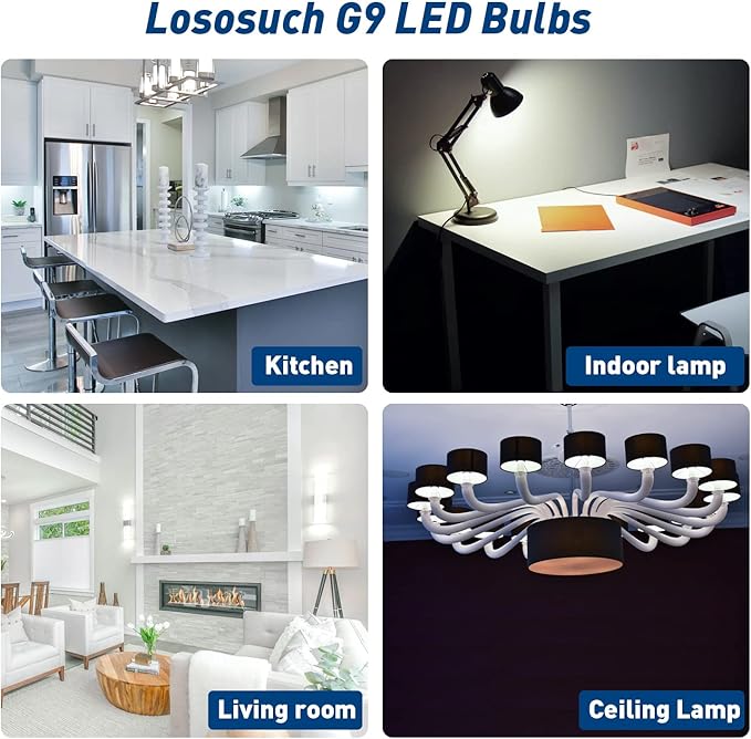 G9 Dimmable LED Light Bulb 3W Daylight White 6000K,40W 60W Halogen Equivalent, G9 Bulb 350 LM AC 120V for Chandelier Wall Pendant Ceiling Lighting Lamps No-Flicke,10-Pack - Bloomnest