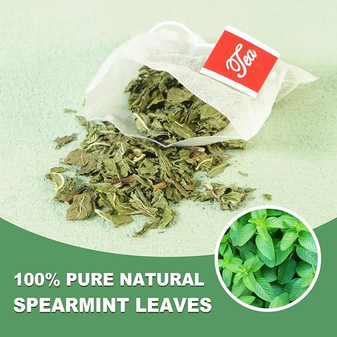 TEARELAE - Spearmint Tea - 1.5g x 50 Count - 100% Pure Spearmint Leaves - Non-GMO - Naturally Caffeine-free Herbal Tea - Support Digestion & Natural Breath Freshener - Bloomnest
