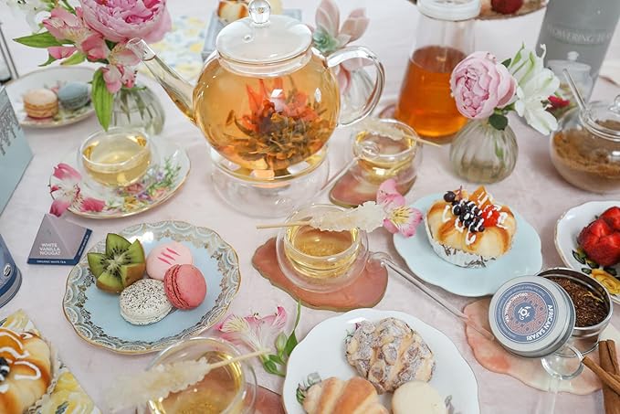 Teabloom Stovetop & Microwave Safe Glass Teapot with Removable Loose Tea Glass Infuser – Includes 2 Blooming Teas – 2-in-1 Tea Kettle and Tea Maker – Tea Purist's Choice - Bloomnest