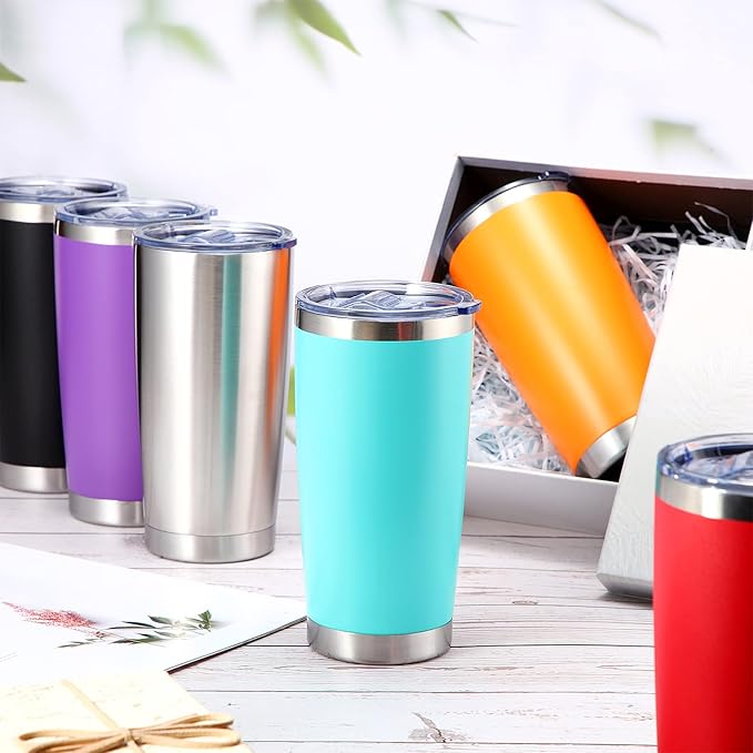 Sieral 36 Packs Stainless Steel Tumbler Bulk with Lid Vacuum Double Wall Insulated Travel Coffee Mug Powder Coated Tumbler Cup for Graduation Wedding Christmas Birthday Party(Mixed, 20 oz) - Bloomnest