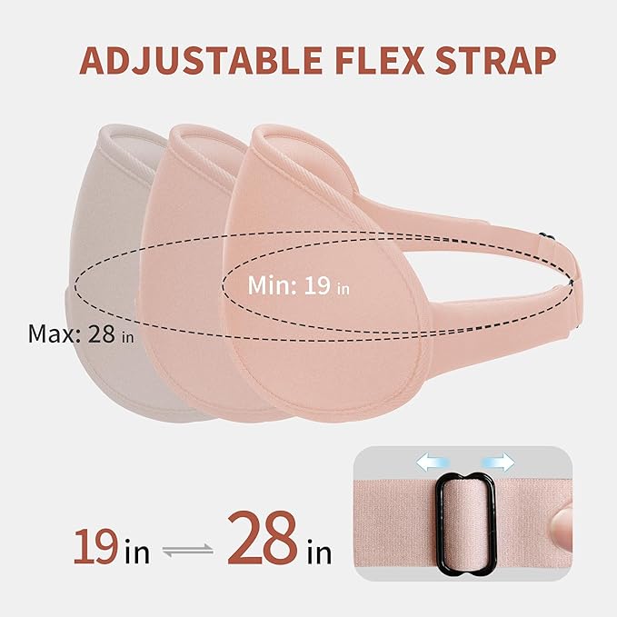 3D Sleep Mask for Men Women 2 Pack, Blackout Eye Mask for Sleeping Eye Mask for Side Sleeper, Memory Foam Adjustable&Washable, Airplane Travel Essentials Couples Yoga Meditation Office Black & Pink - Bloomnest