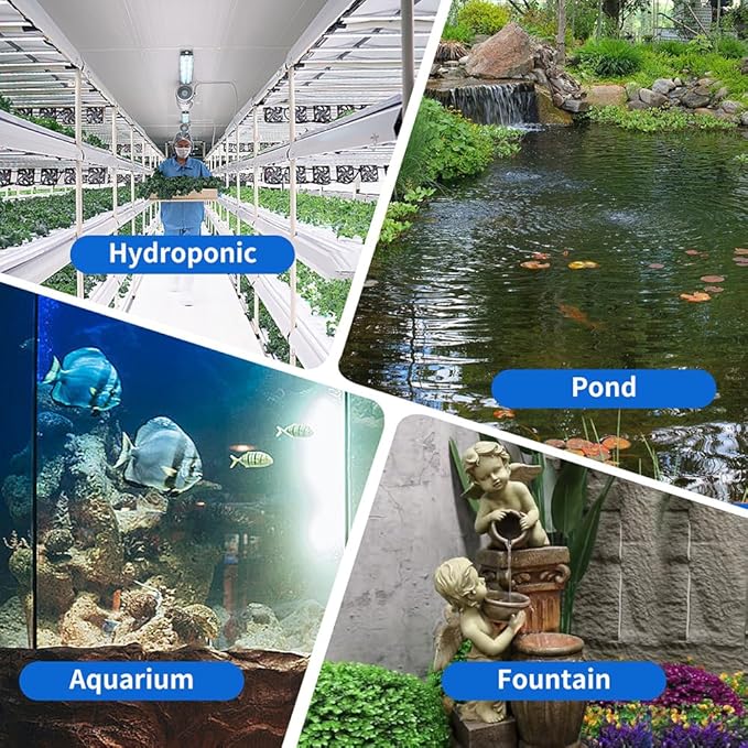 200GPH Submersible Water Pump(750L/H,16W),Ultra Quiet Fountain Pump with 5.2ft. High Lift,Pond Pump for Fish Tank, Pond, Aquarium, Statuary, Hydroponics. - Bloomnest