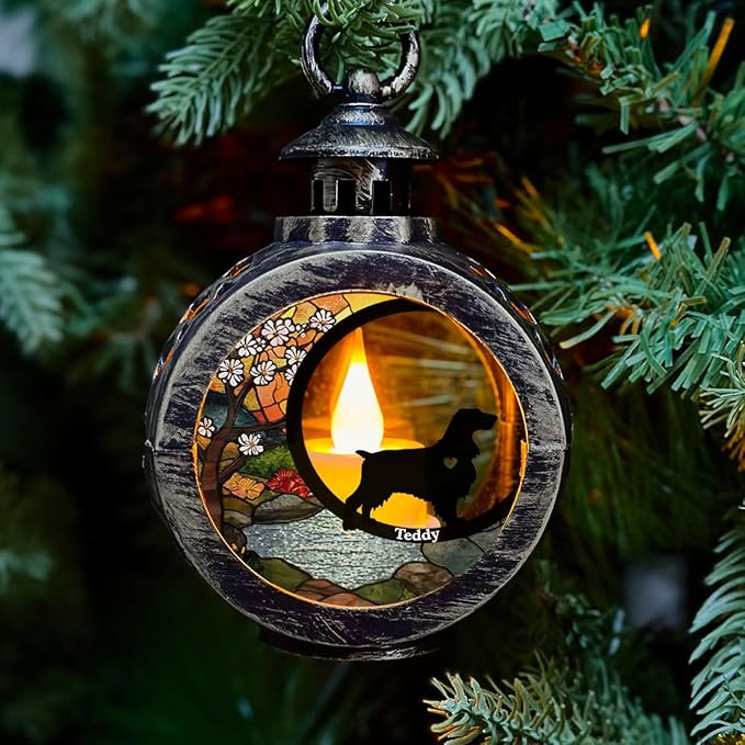 WRAPPINESS Do Not Cry Because It is Over - Personalized Custom Christmas Lantern, Memorial Lantern for Loss of Dog, Deepest Sympathy Gift for Pet Loss, Hardest Goodbye Dog Remembrance Gift (A01) - Bloomnest