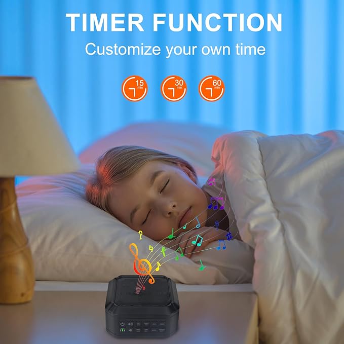 LUXSWAY White Noise Machine, Sleep Sound Machine with 8 Natural Soothing Sounds, Volume Control & 3 Timers Setting, Memory Function Sound Machine for Baby Kids Adults & Home Office Travel