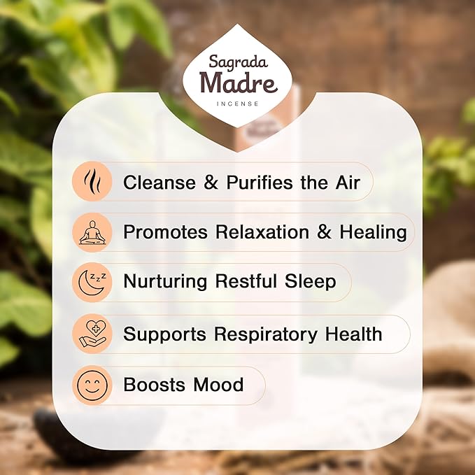 Sagrada Madre 8pcs Wildly Harvested Thick Palo Santo Incense Sticks (Frankincense), 9” Long - Eco Friendly, Non-Toxic, Aromatic Incense Sticks (1hr Burning Time) to Heal & Calm Your Body & Environment