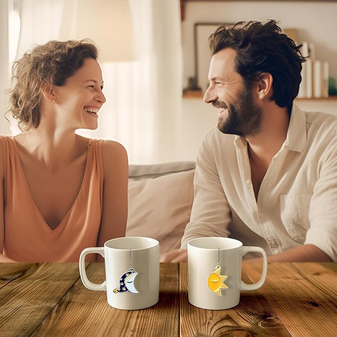 2pcs Loose Leaf Tea Steeper with Freddy's Sun and Moon Couple Costume Pendant - NSTaygate Tea Infuser Tea Strainer 304 Stainless Steel Tea Ball - Bloomnest
