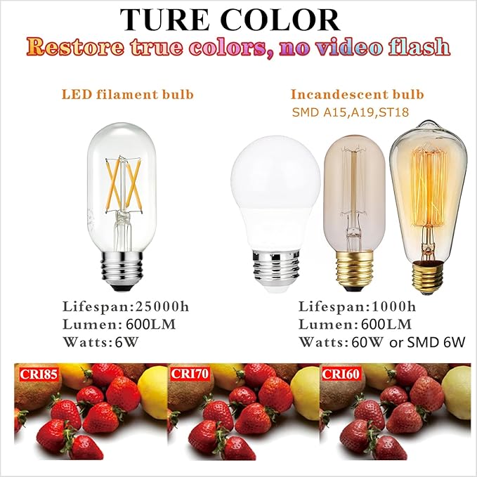 LiteHistory E26 LED Bulb 6W Equivalent e26 led Bulb 60 Watt Dimmable Warm White 2700K E26 Edison Bulb AC120V 600lm Tubular T14 T45 LED Bulb for Pendant, Sputnik,Vanity,Chandeliers Pack of 6 - Bloomnest