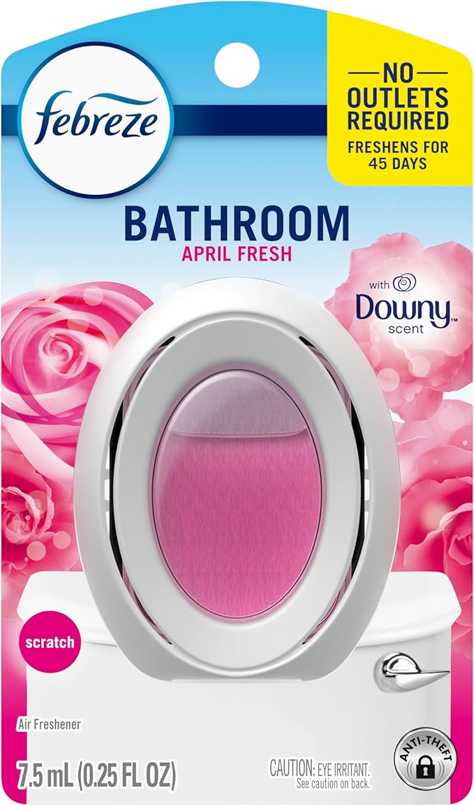 Febreze Bathroom Air Freshener, Odor-Fighting, Plug In Alternative, Air Fresheners for Home and Bathroom and Kitchen, Closet Air Fresheners, Downy April Fresh Scent, 6 Count - Bloomnest
