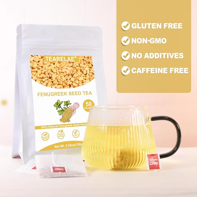 TEARELAE - Fenugreek Tea Bag - 3g x 50 Count - Premium Natural Fenugreek Seed Tea - Non-GMO - Caffeine-free - Support Digestion & Improve Heart Health - Bloomnest