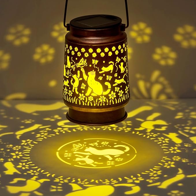 Styleonme Cat Lover Solar Light, Mother's Day Lantern Gift for Mom Grandma Women Sister, Hanging Image Cats Lanterns, Yard Corridor Garden Decor, Thanksgiving Day, Birthday Gifts - Bloomnest