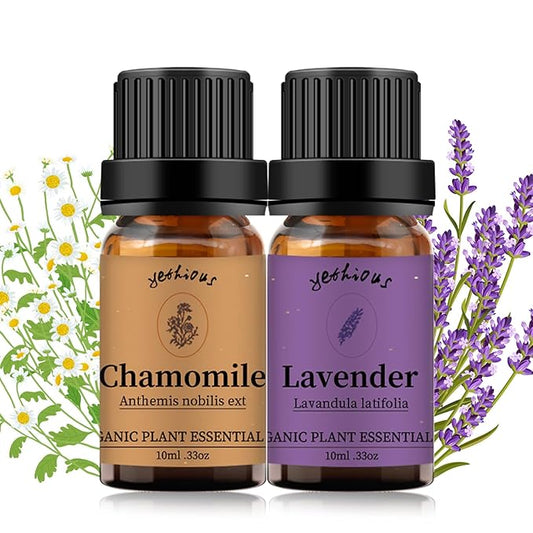 yethious Chamomile Lavender Essential Oil Set Pure Chamomile Lavender Aromatherapy Oils Organic Chamomile Essential Oil for Diffuser 2 Pack 10ML - Bloomnest