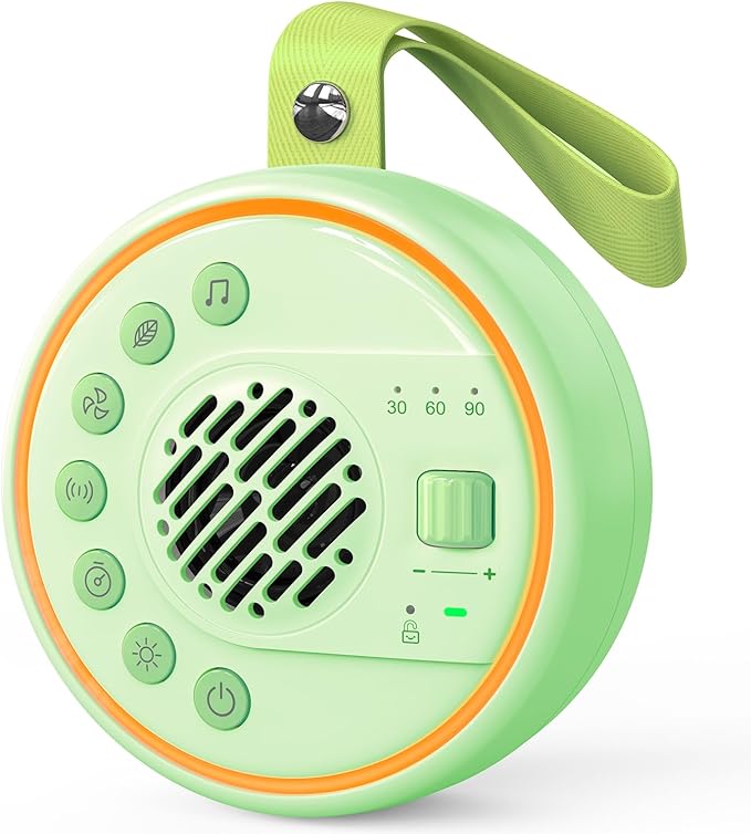 White Noise Machine Portable Sound Machine with 22 Soothing Sounds for Kids Adults, 4 Modes Night Light,3 Sleep Timer,Sound Therapy for Home Office Travel,Green - Bloomnest