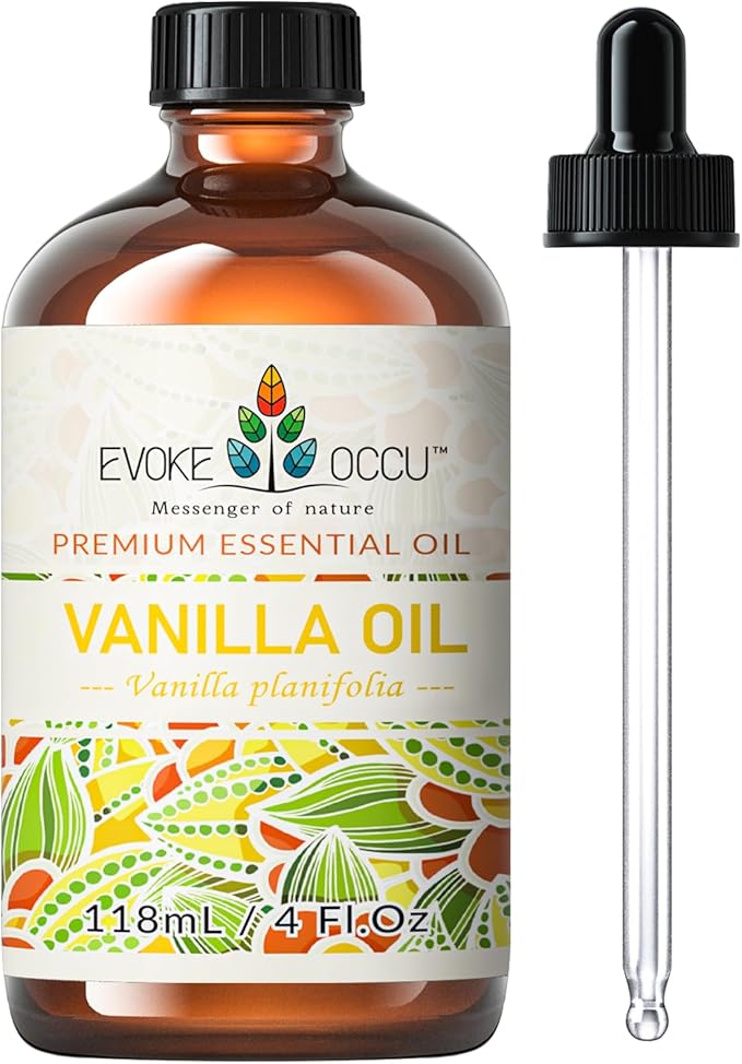 EVOKE OCCU Vanilla Essential Oil for Relaxation in The Home Office Living Room, Add to Diffuser Candle Soap - 4 Fl Oz - Bloomnest