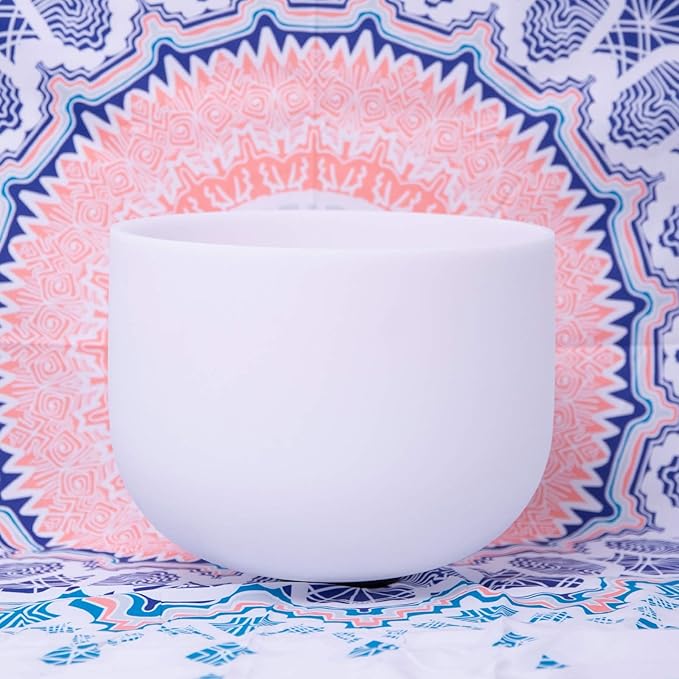 ENERGYSOUND C Note Root Chakra Frosted Quartz Crystal Singing Bowl 10 inch mallet and o-ring included - Bloomnest