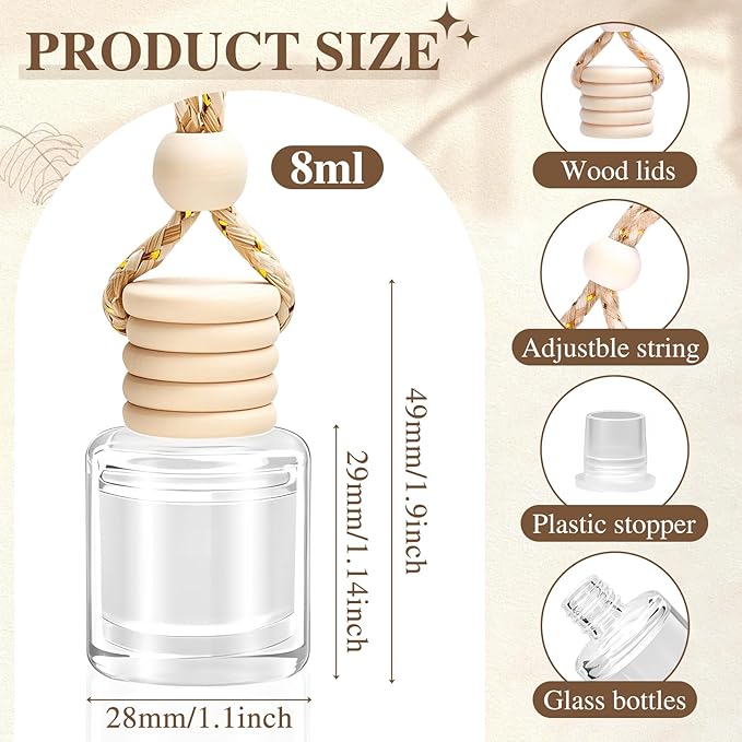AROIC Car Air Freshener for Women, 6 Pack Air Freshener Diffuser, Hanging Air Fragrance Essential Oil Diffuser, Car Scents Accessories Cute Car Interior Decor Unisex (Light Fragrance) - Bloomnest