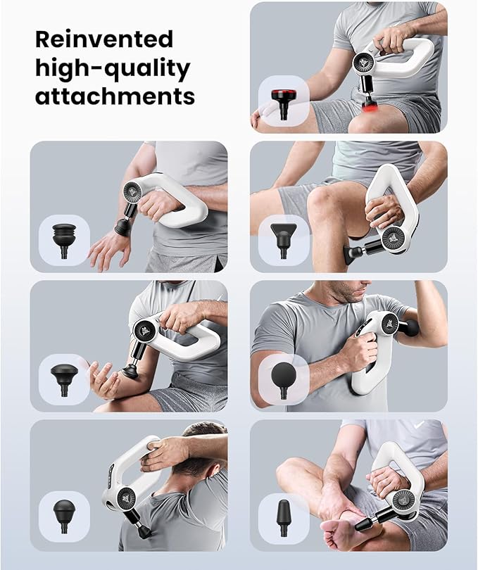 BOB AND BRAD D6 Pro Plus Massage Gun with Heat, Deep Tissue Percussion with 16mm Amplitude, Professional Muscle Massager Gun for Athletes, Quiet Electric Handheld Massager - Bloomnest