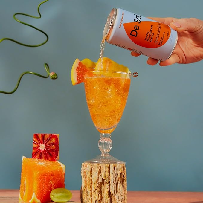 De Soi Haute Spritz Set Mocktails NA Drinks 12 pack - Adaptogen Drink, Sparkling Drink with Calming Botanicals, Mocktail Drinks, Gluten Free, No Artificial Flavors - Haute Margarita + Spritz Italiano) - Bloomnest