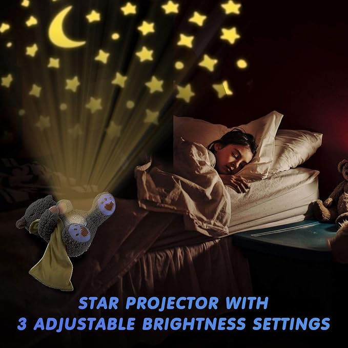 BEREST Baby White Noise Machine Stuffed Animal Toy, Mom's Heartbeat Lullabies Sheep Sleep Soother, Nursery Decor Night Light Projector, Toddler Crib Sleeping Aid, Babies Shower Gifts Portable - Bloomnest