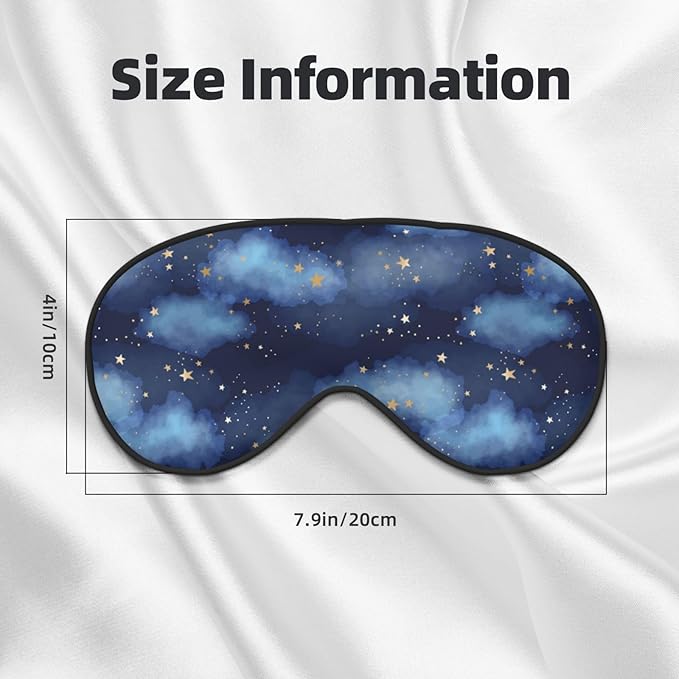 Sleep Eye Mask Blue Vast Night Sky Stars Sleep Mask for Women Men Comfortable Eye Mask with Adjustable Strap Soft Eye Cover Blindfold for Travel Yoga Nap Shift Work - Bloomnest