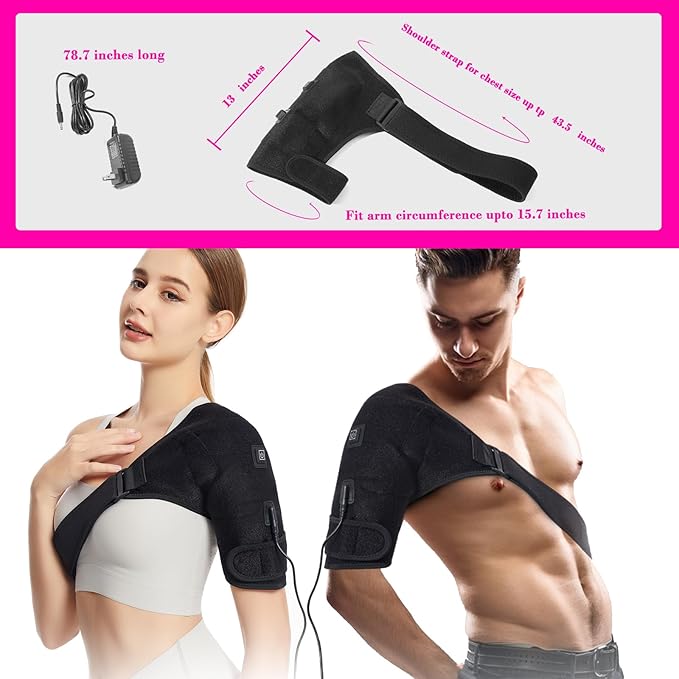 Shoulder Heating Pads Wrap,3 Heat Settings Relieve Muscle Pain,Rotator Cuff,Reduce Shoulder Pain - Bloomnest