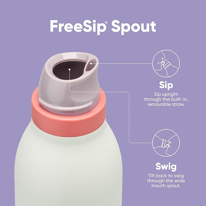 Owala FreeSip Twist Insulated Stainless Steel Water Bottle with Straw for Sports and Travel, BPA-Free, 24-oz, Teen Spirit Owala