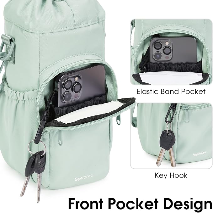 sportsnew Water Bottle Holder with Strap 32oz 40oz Insulated Water Bottle Carrier Sling Bag with Phone Pocket Crossbody sportsnew