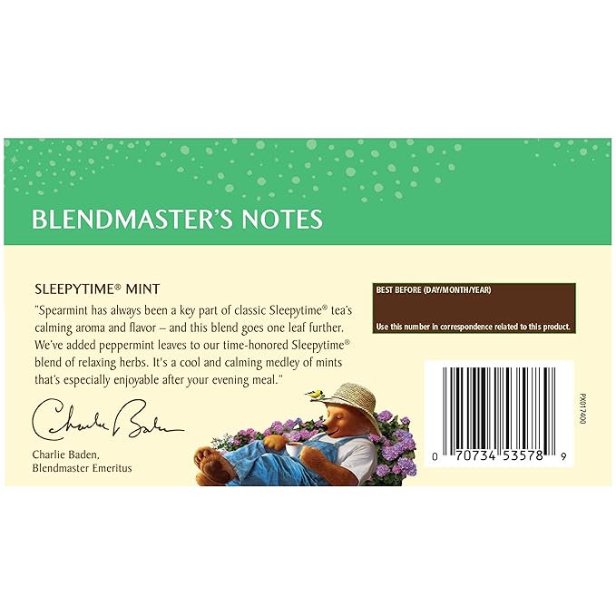 Celestial Seasonings Sleepytime Mint Herbal Tea - Caffeine Free Sleep Tea, 20 Tea Bags Per Box (Pack of 6) - Bloomnest