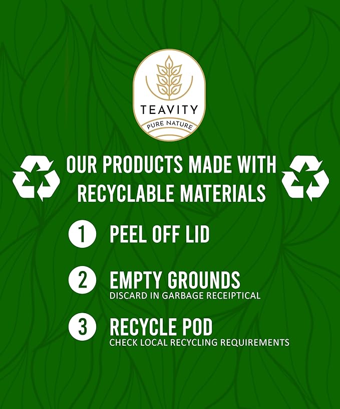 Organic Peppermint Tea Pods for Keurig - Decaf Tea by Teavity (12 Tea Pods) - Bloomnest