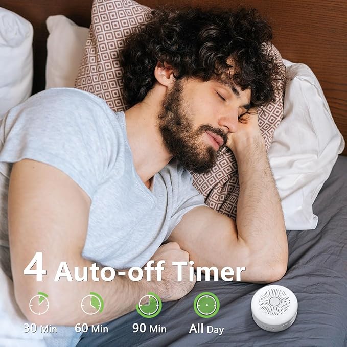 Sleepbox Portable White Noise Machine 30 Soothing Sounds Rechargeable Battery Small for Travel 32 Volume Control Noise Canceling Sleep Machine Sound Therapy for Baby Kids Adults (White) - Bloomnest