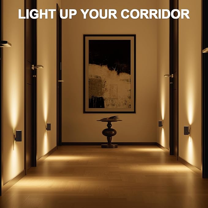 NIORSUN Night Lights Plug into Wall, Dimmable with 3 Color Modes & Auto On/Off Sensor, Ultra-Slim Nightlight for Hallway, Bathroom, Bedroom, Nursery, Kitchen (8 Pack, Black) - Bloomnest