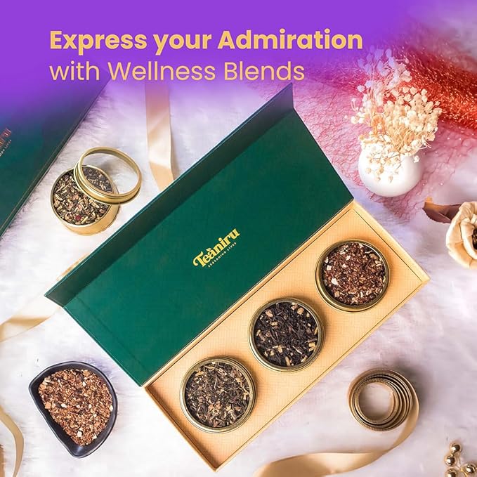 Teaniru, Grandeur Tea Collection | 3 Loose Leaf Tea Sampler | Variety Pack Assortment of Green, Herbal & Black Tea | Gluten Free & Sugar Free | Gift Set for Men & Women | Thanks Giving - Bloomnest