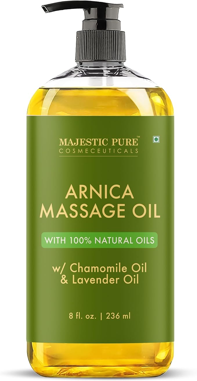 MAJESTIC PURE Arnica Massage Oil for Massage Therapy - Refreshing, and Relaxing - Natural Oils with Lavender & Chamomile Essential Oils - for All Skin Types - Men and Women - 8 fl oz - Bloomnest