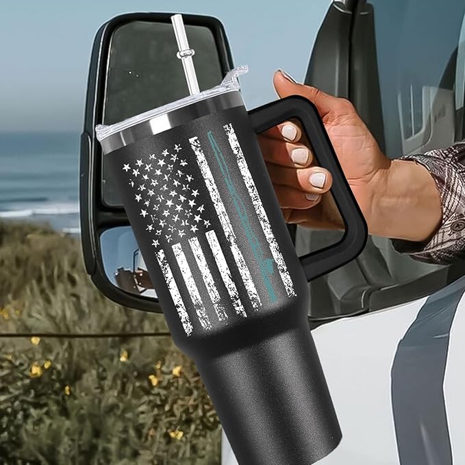 40 oz Fishing Tumbler for Men - Stainless Steel Insulated Mug with Handle, Lid & Straw, Fishing Gear Accessories, Perfect Gifts for Anglers, Dad, Grandpa, Fishermen on Birthday/Father’s Day/Christmas - Bloomnest