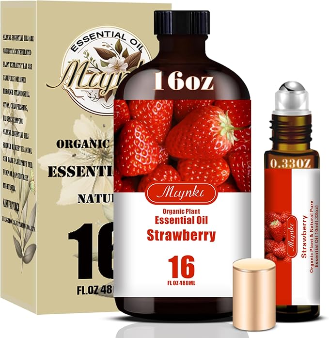 Strawberry Fragrance Oil-Strawberry Essential Oil 16.33oz (490ml)-100% Pure Natural Scent for Diffusers, Candles, Soap Making & Aromatherapy-Relaxing Home & Gift Essential Oil for Bath, Massage - Bloomnest