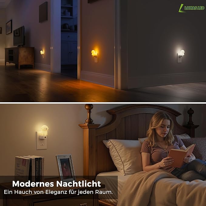 L LOHAS LED Plug in Night Light for Kids,2-Pack 3D Cute Puppy Night Lights with Dusk to Dawn Sensor,1600K/2700K/5000K 3CCT Dog Night Light,Christmas Birthday Gift Nightlight for Kids,Room Decor - Bloomnest