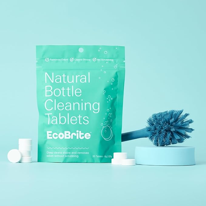 Owala EcoBrite All Natural, Powerful Cleaning Tablets, Cleans Stainless Steel, Tumbler, Insulated, Reusable, and Plastic Water Bottles, Chlorine and Phosphate Free (Pack of 10) Owala